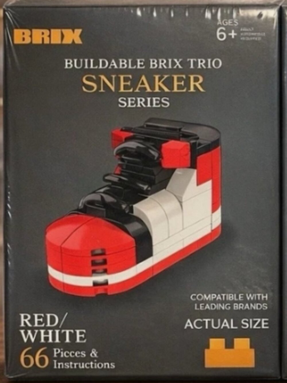 BRIX BUILDABLE SNEAKER SERIES TRIO SET-RED/WHITE--GREEN/BLACK--BLUE WHITE-SEALED - Picture 2 of 6